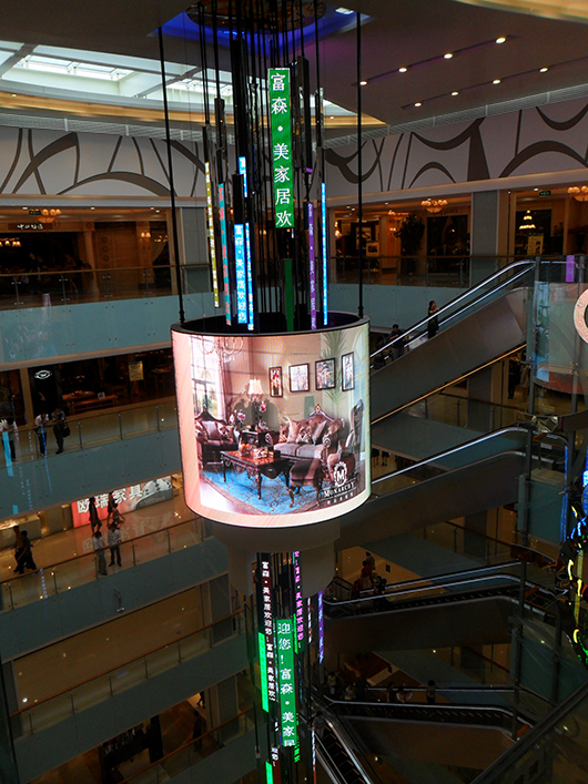 四川省成都市P6吊装圆柱显示屏